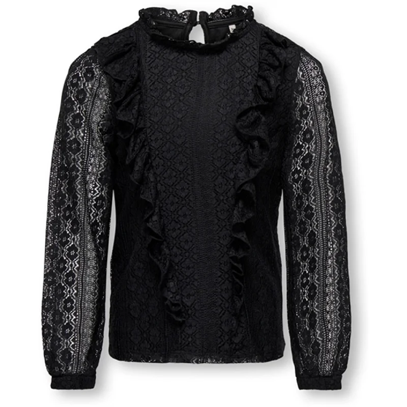 Punk ShirtsKids ONLY Black Newaya Frill Lace Blouse