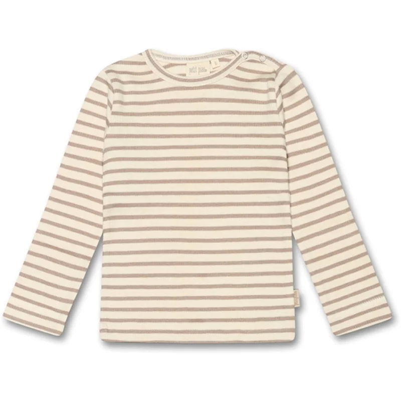 Ruffled ShirtsPetit Piao® Simply Taupe Blouse Modal Striped