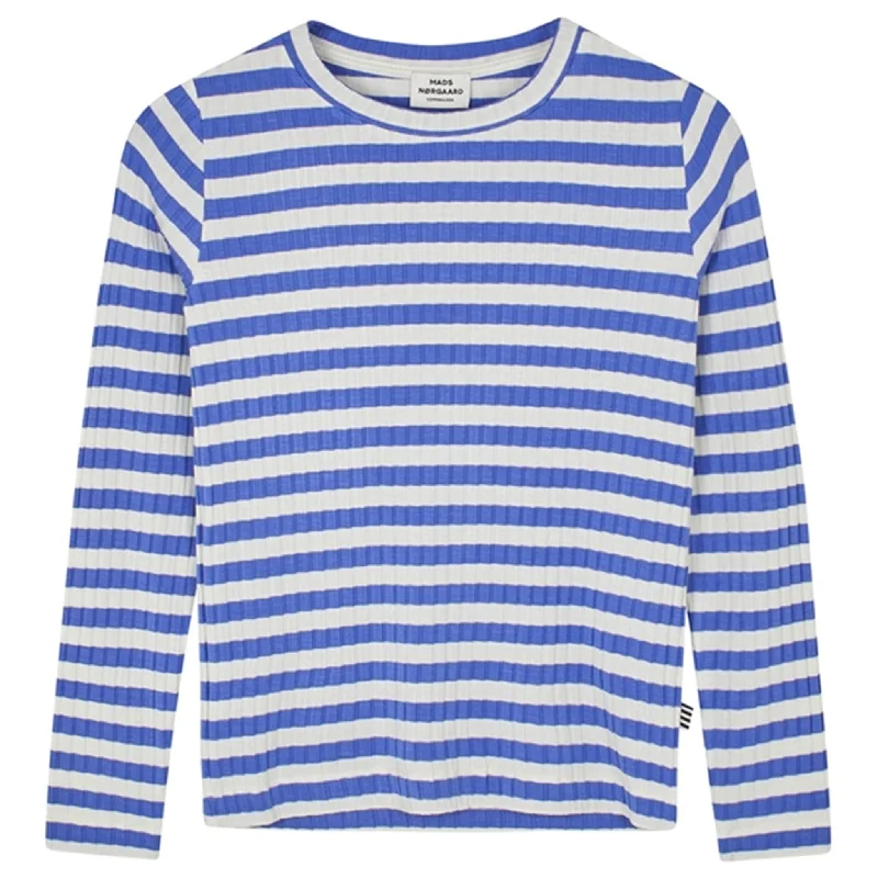 Hooded ShirtsMads Nørgaard Classic Stripe Talika Blouse Forever Blue/Vanilla Ice