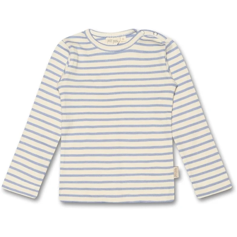 Asymmetrical ShirtsPetit Piao® Spring Blue Blouse Modal Striped