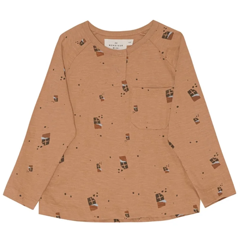 Cotton ShirtsMonsieur Mini Mini Chocolate AOP Blouse