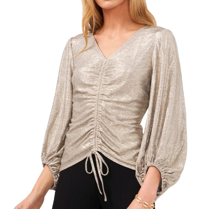 Compression ShirtsCECE - Metallic Drawstring Blouse