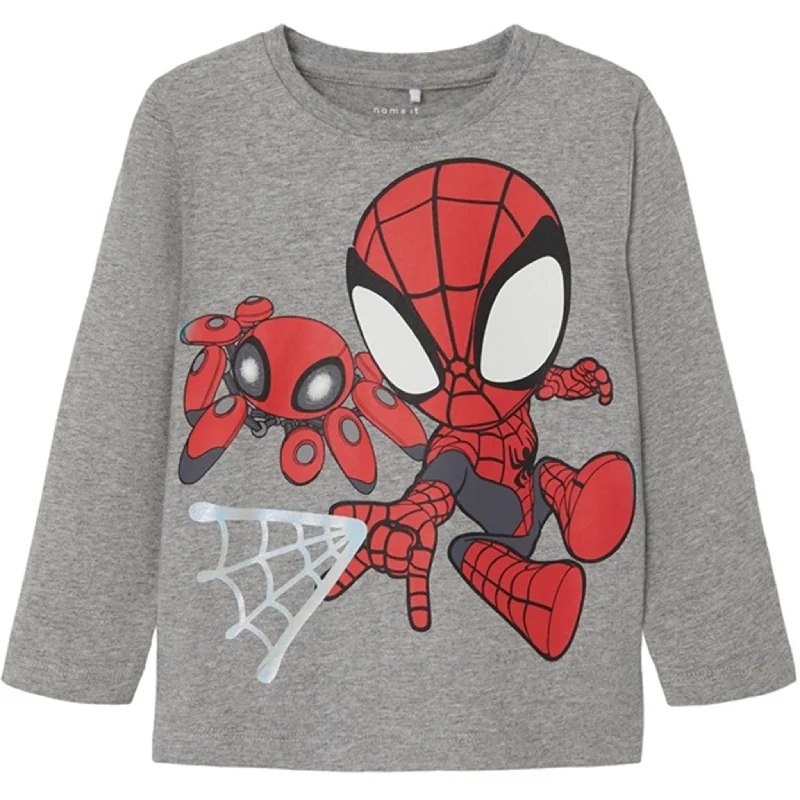 Metallic ShirtsName it Grey Melange Domi Spidey Blouse