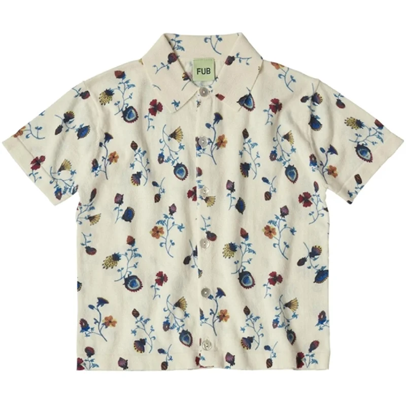 Graphic ShirtsFUB Ecru/Flower Printed Blouse