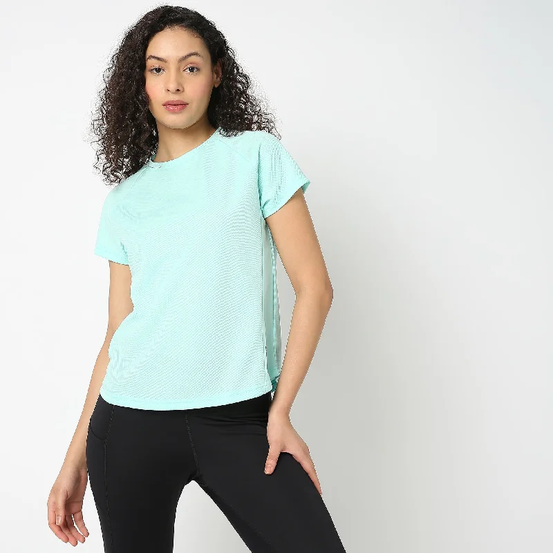 Metallic T-ShirtsRegular Fit Solid T-Shirt