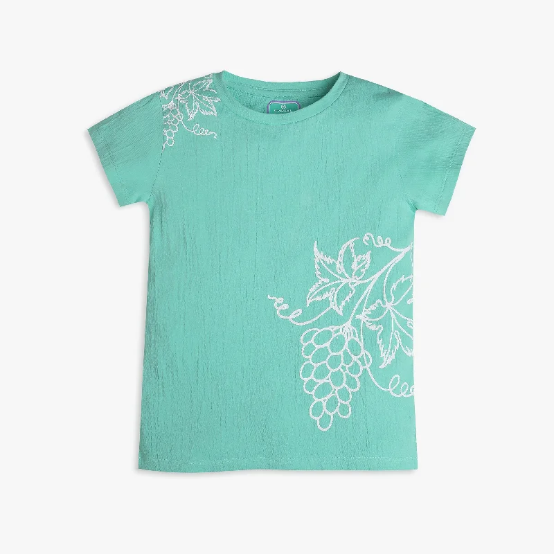 UV-Protection T-ShirtsGirls Regular Fit Printed T-Shirt