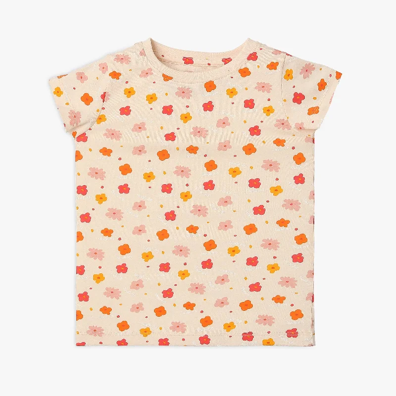 Beaded T-ShirtsGirl's Regular Fit Printed T-Shirt