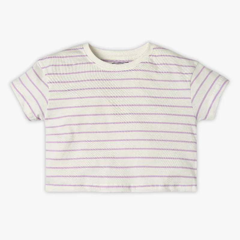 Hemp T-ShirtsGirl's Regular Fit Striped T-Shirt