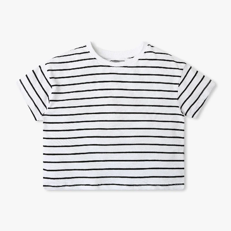 Hip-Hop T-ShirtsGirl's Regular Fit Striped T-Shirt