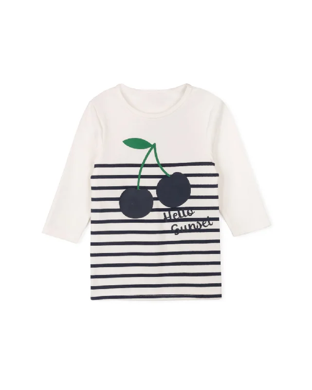 Silk T-ShirtsStream Cherry Striped Tee