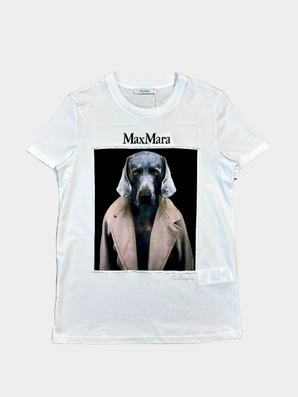 V-Neck T-ShirtsDog Print Tee