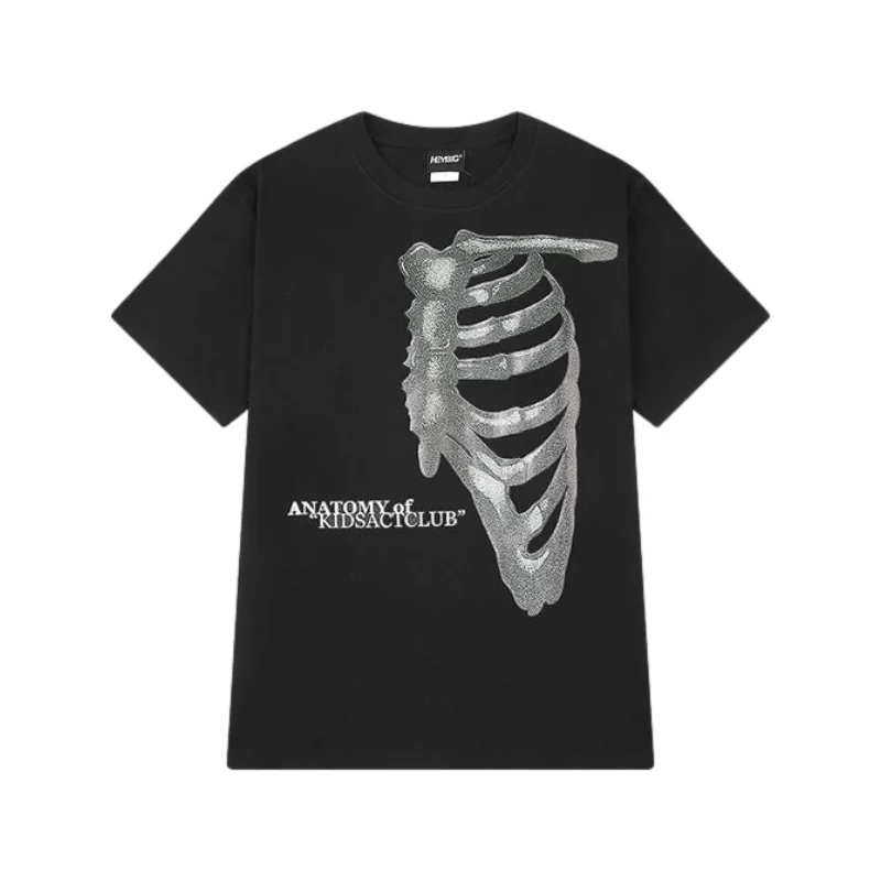 Fringed T-ShirtsStretch Skeleton Graphic T-shirt