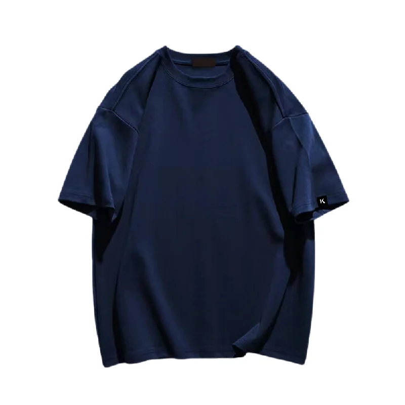 Blended Fabric T-ShirtsCasual Solid Color T-Shirt