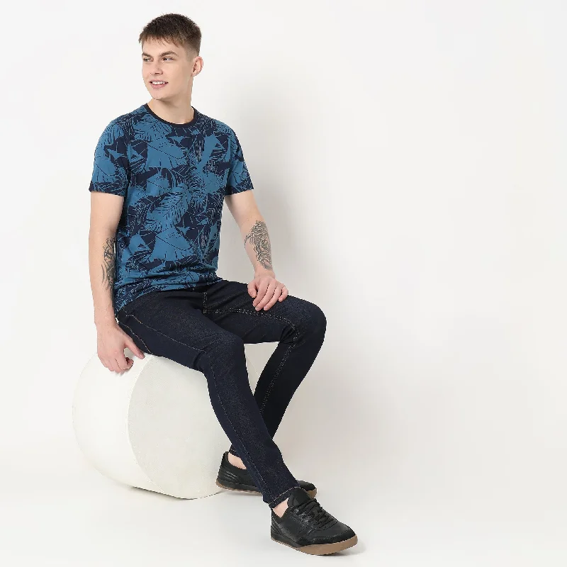 V-Neck T-ShirtsRegular Fit Printed T-Shirt