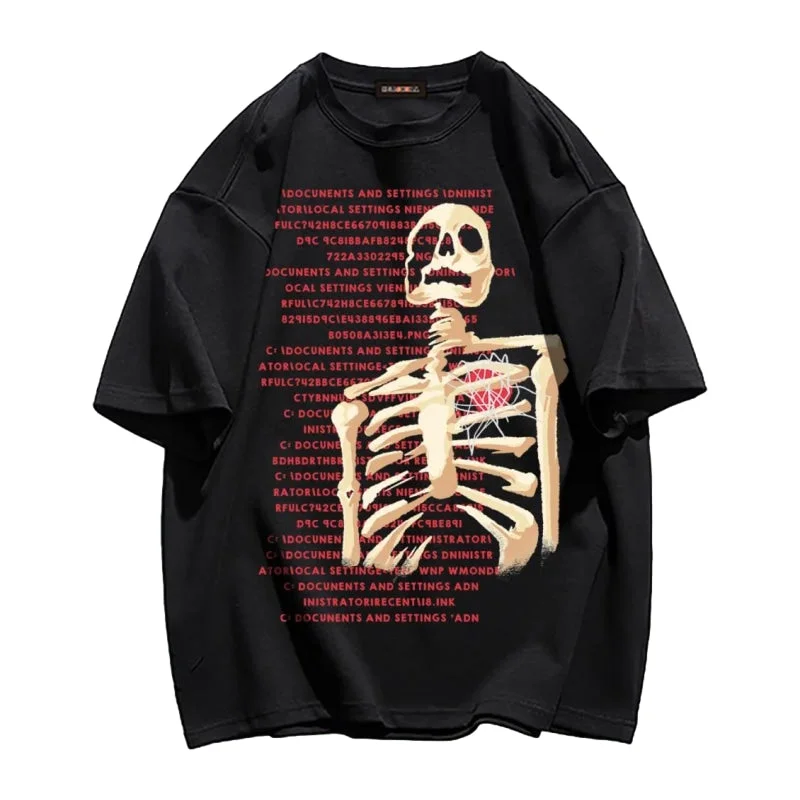 Pocket T-ShirtsAmerican Bold Skull Graphic T-Shirt