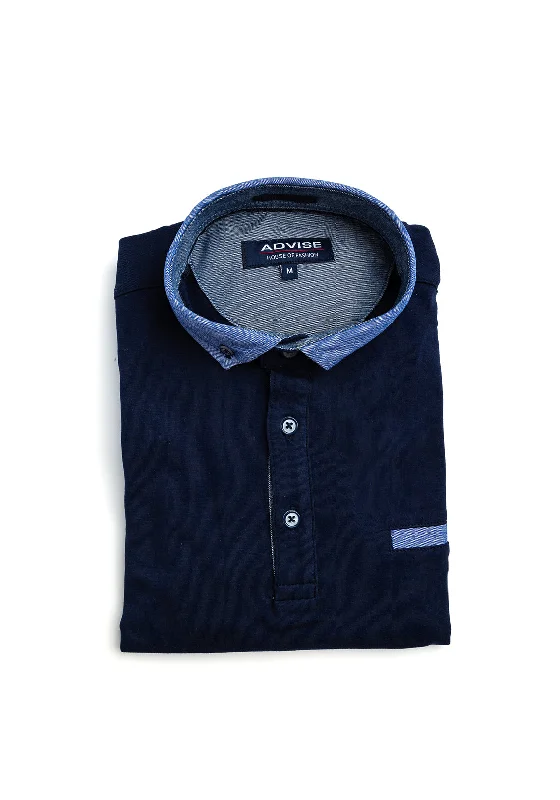 Waterproof polo shirtAdvise Contrast Trim Polo Shirt, Navy