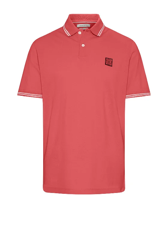 Color-block polo shirtBugatti Stripe Contrast Polo Shirt, Neon Pink