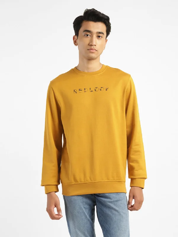 Men's Brand Logo Yellow Crew Neck SweatshirtCrewneckshirt