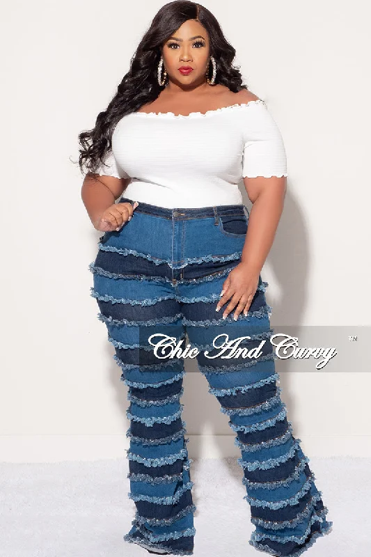 Final Sale Plus Size Frill Crop Top in WhiteCroptoplegend