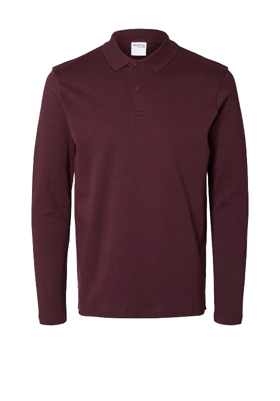 Casual polo shirtSelected Homme Paris Long Sleeve Polo Shirt, Winetasting