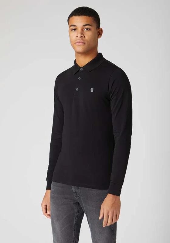 Evening polo shirtRemus Uomo Tapered Fit Long Sleeve Polo Shirt, Black