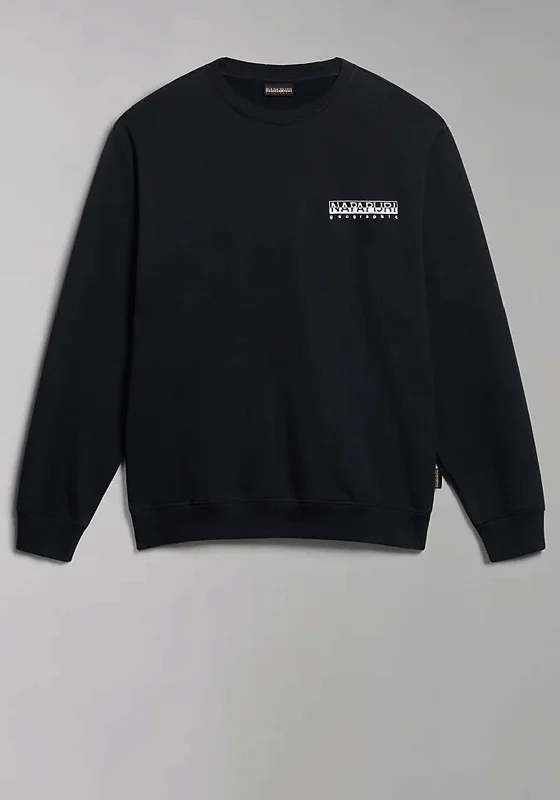 Napapijri Telemark Back Graphic Crew Neck Sweatshirt, BlackCrewneckenthusiast