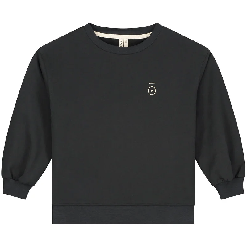 Dropped Shoulder Sweater in Nearly Black by Gray Label - Last One In Stock - 7-8 YearsRibbed Knit Tops