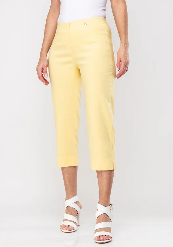 Robell Marie 07 Stretch Crop Trousers, Pale YellowCroptopfashion