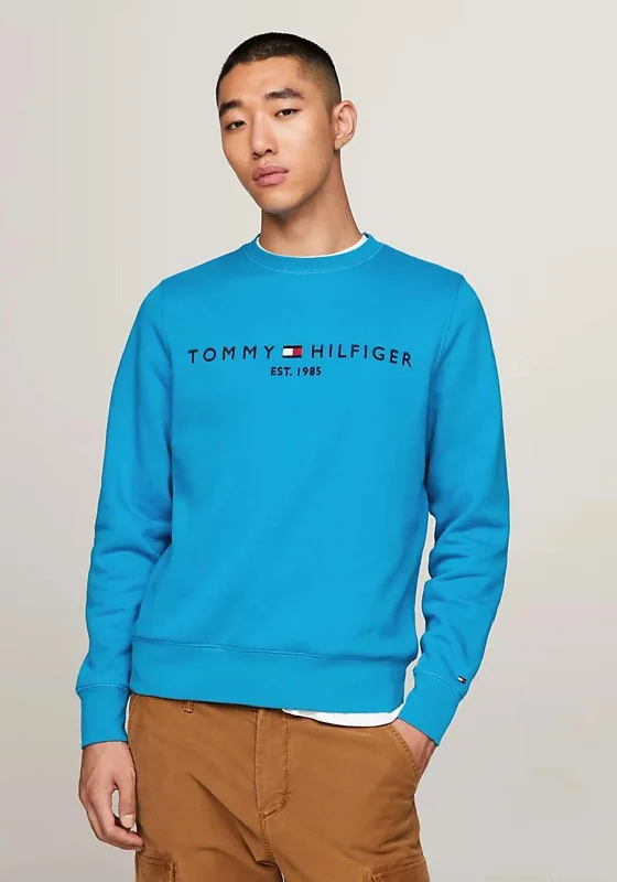 Tommy Hilfiger Logo Flex Crew Neck Sweatshirt, Cerulean AquaCrewneckicon