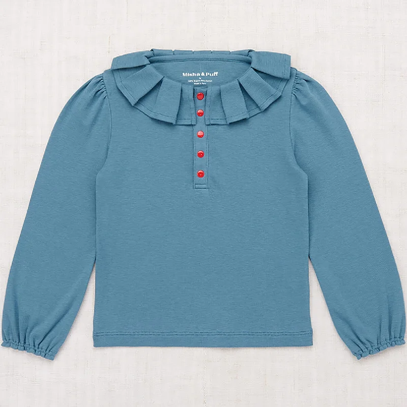 Ulla Top in Blue Smoke by Misha & Puff - Last Ones In Stock - 4-6 YearsHunting Knit Tops