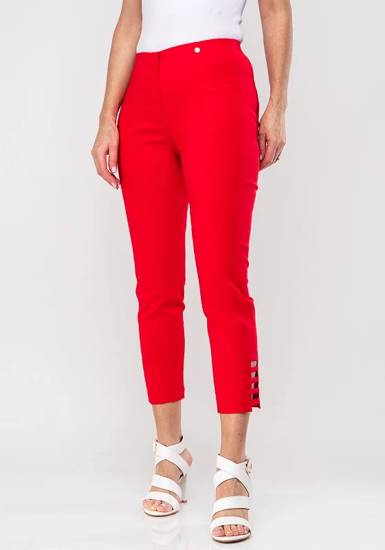 Robell Lena 09 Slim Fit Stretch Cropped Trousers, RedCroptopshirt