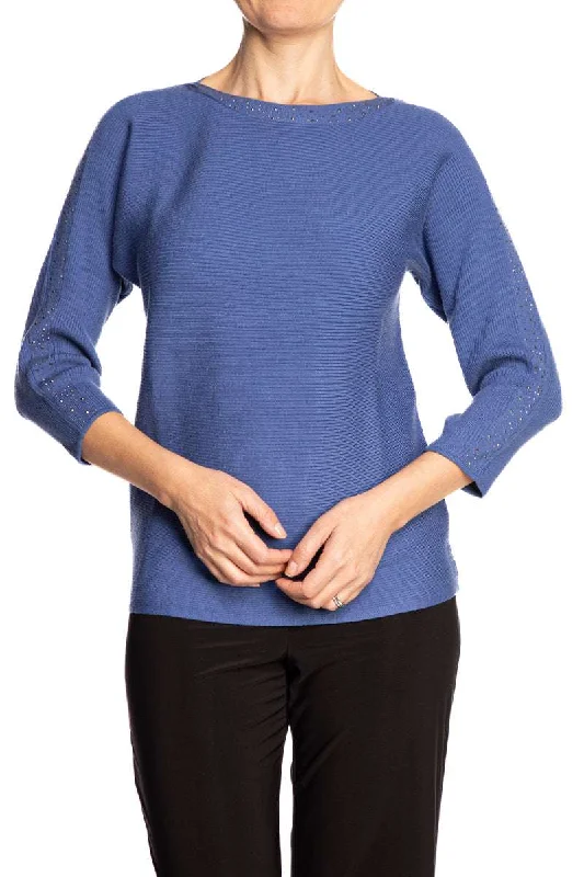 Women's Sweater Royal Blue with Glitter Details - Sizes Small to XX LargeDesigner Knit Tops