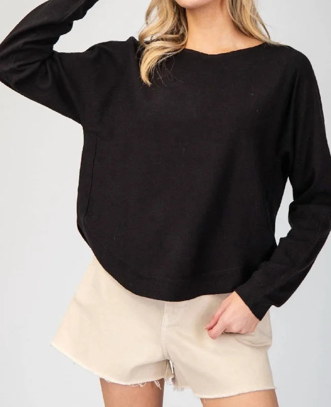 Catherine Soft Sweater In BlackCable Knit Tops