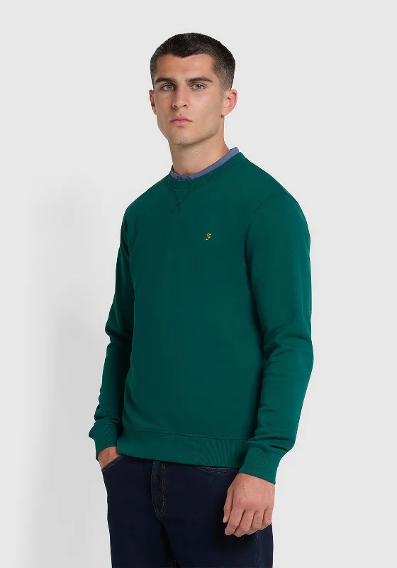 Farah Tim Crew Neck Sweatshirt, Botanic GreenCrewnecktailor