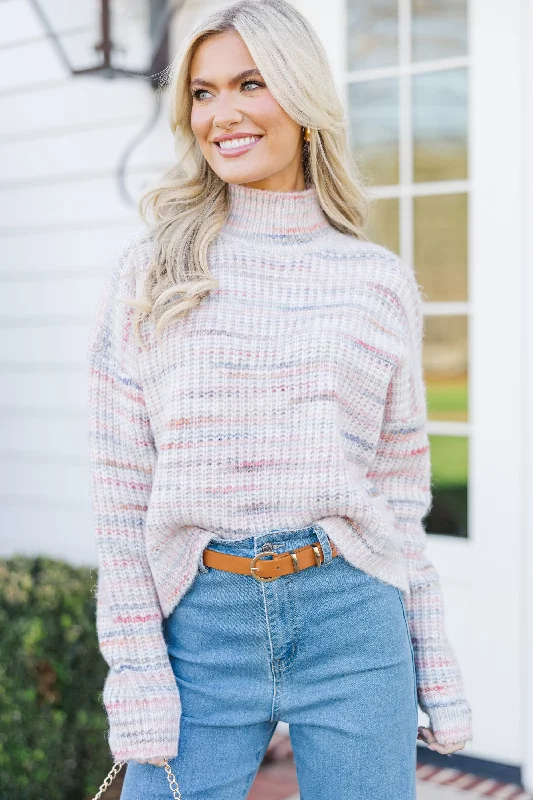 On The Lookout Blush Pink SweaterButton-Up Knit Tops