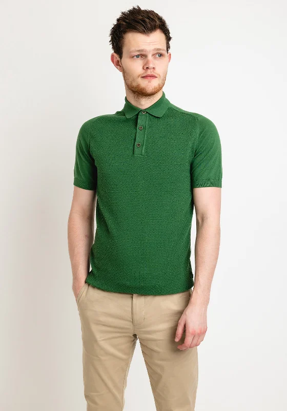 Embroidered polo shirtRemus Uomo Slim Fit Knitted Polo Shirt, Green