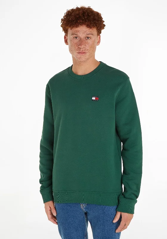 Tommy Jeans Badge Crew Neck Sweatshirt, Court GreenCrewnecksoft