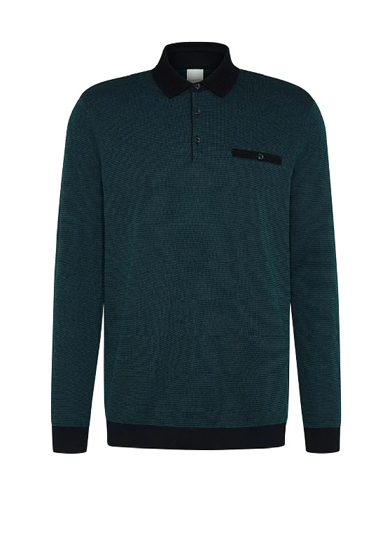 Slim-fit polo shirtBugatti Contrast Trim Polo Shirt, Green & Navy