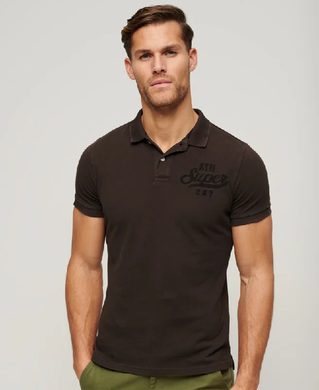 Cropped polo shirtApplique Classic Fit Polo | Dusty Brown