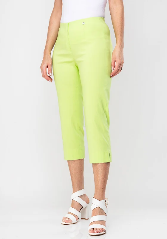 Robell Marie 07 Stretch Crop Trousers, Lime GreenCroptopdesign