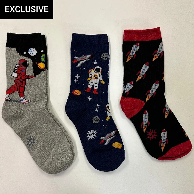 Moon Walk In The Morning Junior Crew Socks 3-PackCrewneckfuture