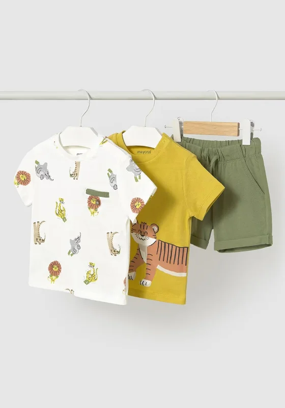 Mayoral Baby Boy Three Piece Tee and Short Set, Yellow