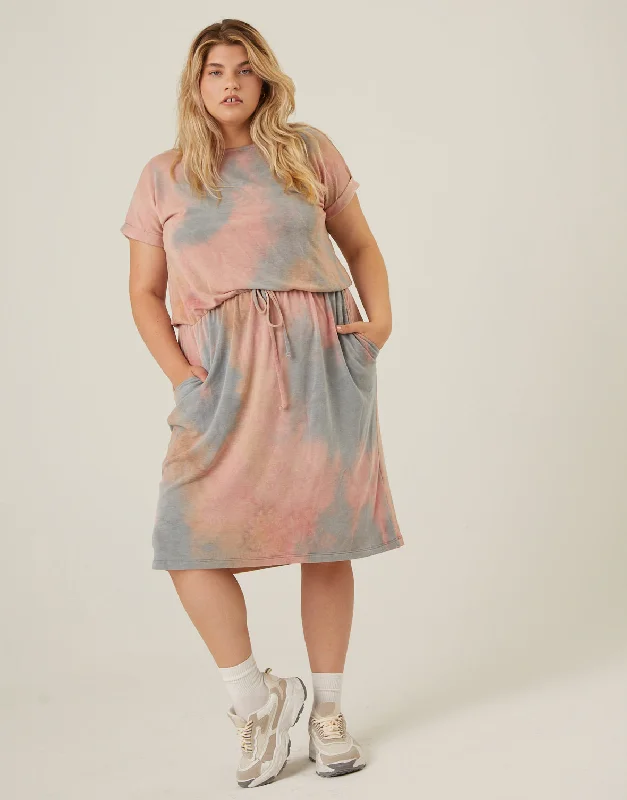 Women's luxury topsPlus Size Tie Dye Comfy Dress