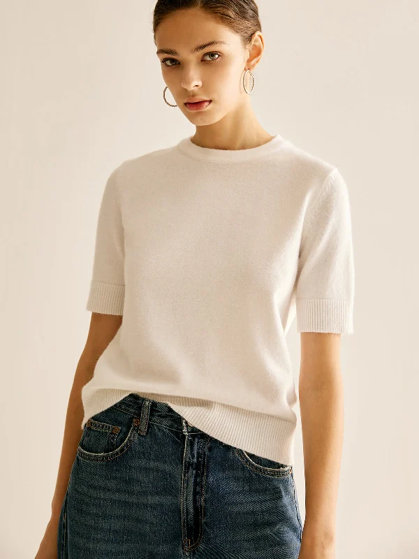 Crew Neck Plain Knit TopCrewneckmemory