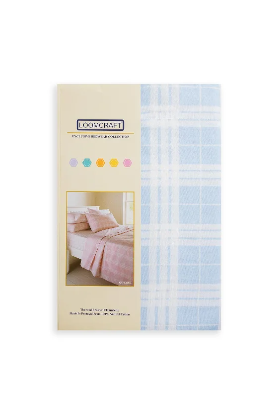 The Home Studio Quebec Thermal Brushed Flannelette Sheet Set, Blue