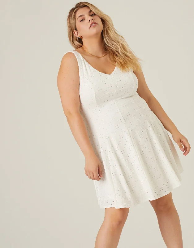 Women's commuter topsPlus Size Eyelet Lace Sundress