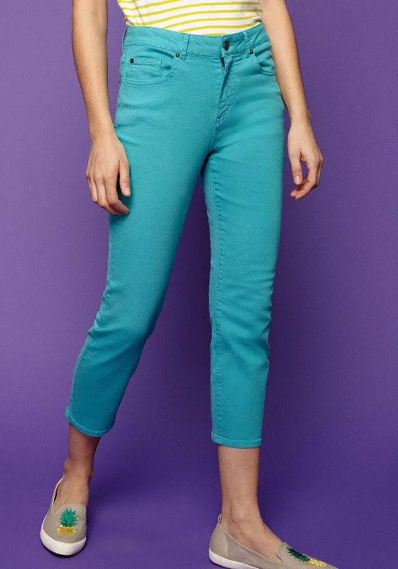 White Stuff Ash Straight Cropped Jeans, Teal BlueCroptopspirit