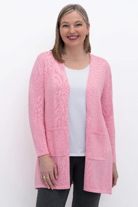 Justine Sweater, Pink, CottonEmbroidered Knit Tops