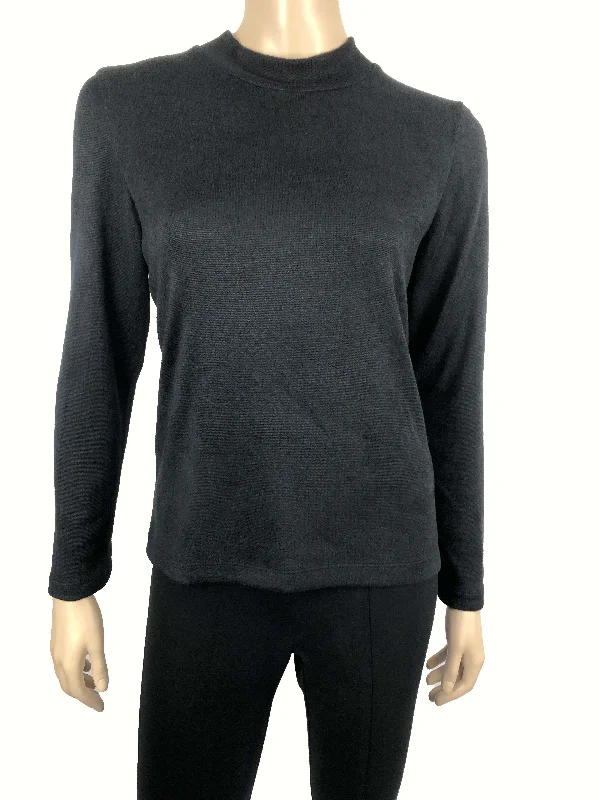 Women's Mock Neck Sweater Black Soft Knit Fabric - Made In CanadaLayered Knit Tops