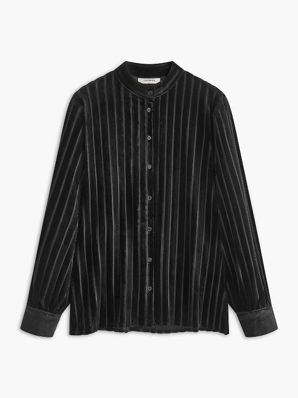 Patched polo shirtVintage Pinstripe Button Polo Shirt